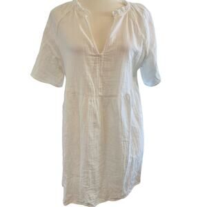 Old Navy NWT Crinkle Gauze Mini Swing Dress Cotton Ruffle Collar Pocket Summer M